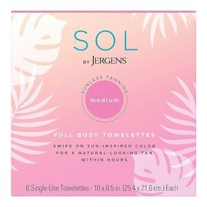 SOL by Jergens Sunless Tanning Full Body Towelettes Medium Shade 6 Single Use